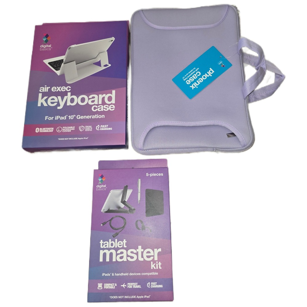 Digital Basics Air Exec Keyboard Case iPad 10th Gen Tablet Master Kit Sleeve Set